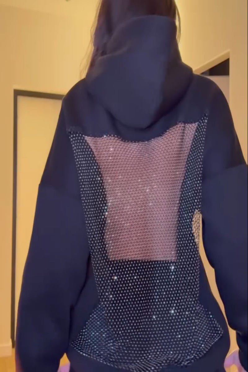 Backless Mesh Hoodie | Net Detail Sweatshirt - Negative Apparel