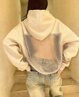 Backless Mesh Hoodie | Net Detail Sweatshirt - Negative Apparel
