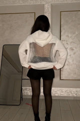 Backless Mesh Hoodie | Net Detail Sweatshirt - Negative Apparel