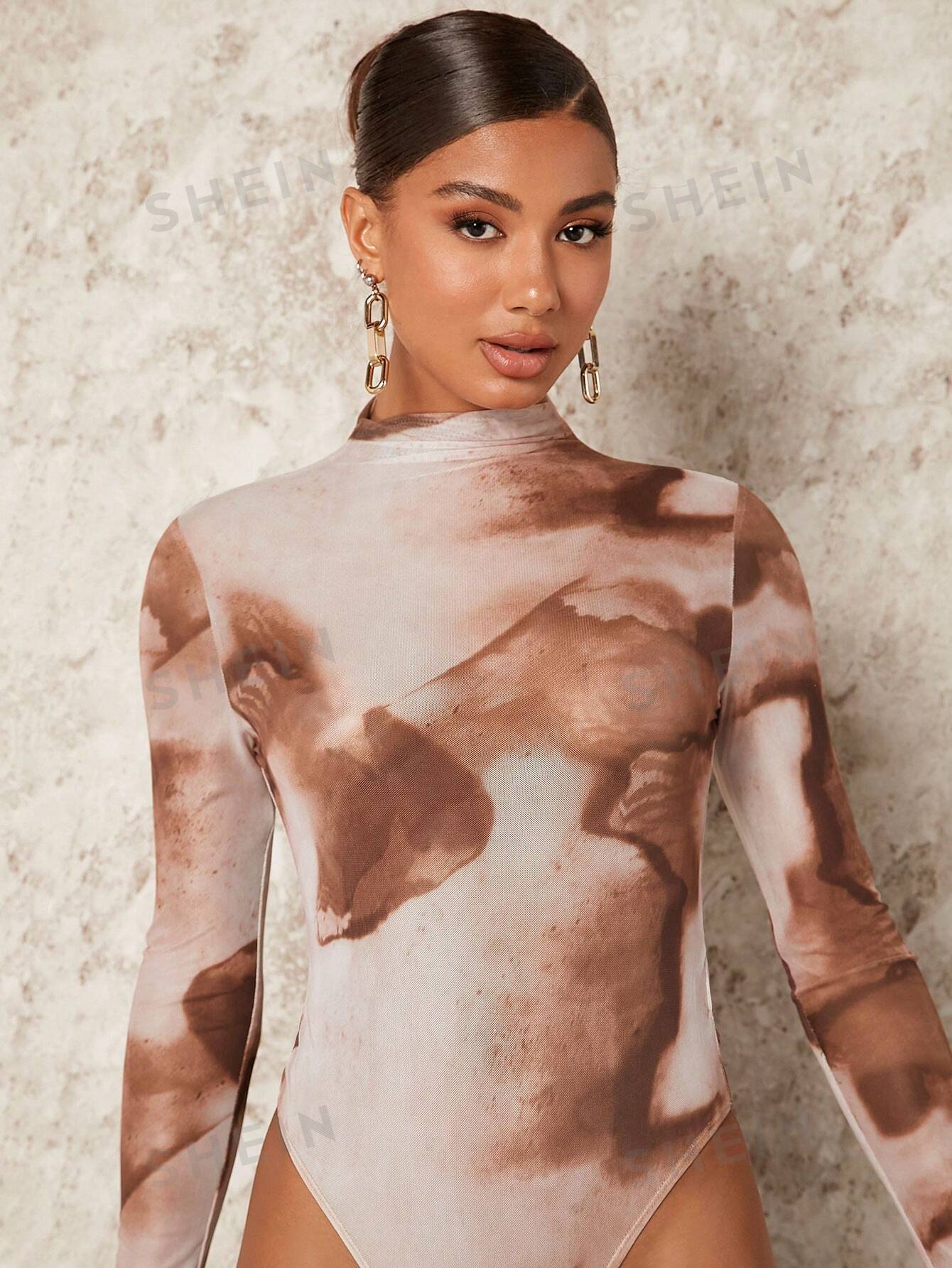 BAE Tie Dye Mock Neck Bodysuit - Negative Apparel