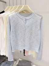 Bamboo hemp sunscreen cardigan women's summer new thin style with suspender skirt outside with small blouse knitted jacket top women - Negative Apparel