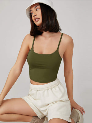 BASICS Solid Form Fitted Crop Cami Top - Negative Apparel