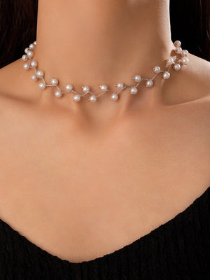 Bead Decor Choker - Negative Apparel