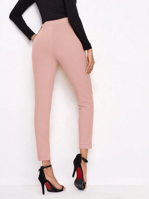 BizChic Solid Slant Pocket Pants - Negative Apparel