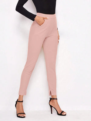 BizChic Solid Slant Pocket Pants - Negative Apparel