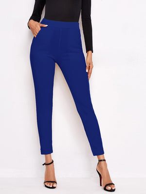 BizChic Solid Slant Pocket Pants - Negative Apparel