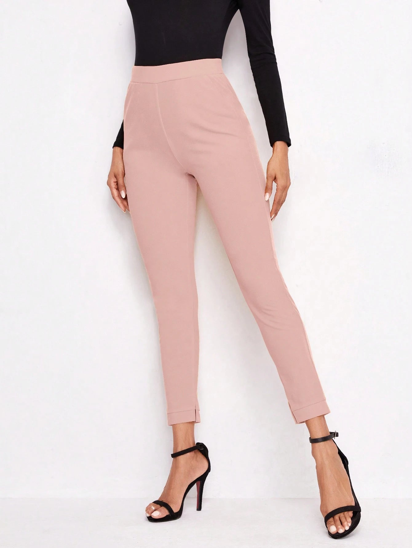 BizChic Solid Slant Pocket Pants - Negative Apparel