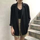 Blazer women's spring and summer thin British style loose Korean version sunscreen small suit - Negative Apparel