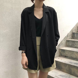Blazer women's spring and summer thin British style loose Korean version sunscreen small suit - Negative Apparel