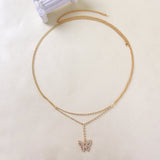 Body chain new simple fashion beach high - grade rhinestone butterfly waist jewelry - Negative Apparel