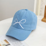 Bow cap women's fashion casual style baseball cap simple summer embroidery sun hat - Negative Apparel