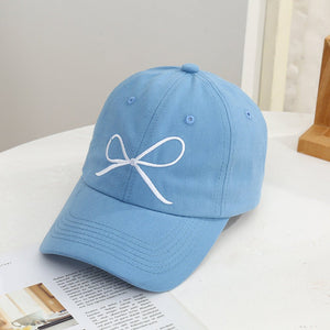 Bow cap women's fashion casual style baseball cap simple summer embroidery sun hat - Negative Apparel