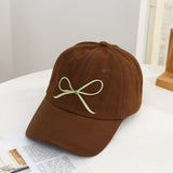 Bow cap women's fashion casual style baseball cap simple summer embroidery sun hat - Negative Apparel