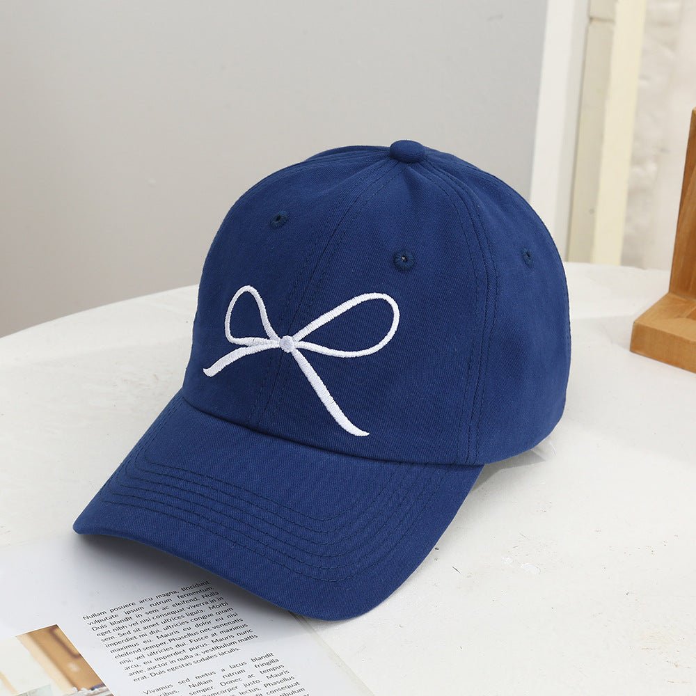 Bow cap women's fashion casual style baseball cap simple summer embroidery sun hat - Negative Apparel