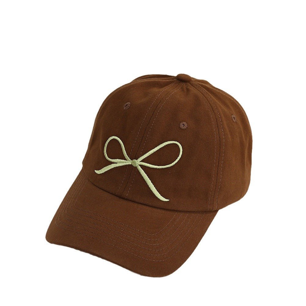 Bow cap women's fashion casual style baseball cap simple summer embroidery sun hat - Negative Apparel