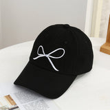 Bow cap women's fashion casual style baseball cap simple summer embroidery sun hat - Negative Apparel