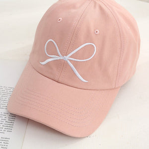 Bow cap women's fashion casual style baseball cap simple summer embroidery sun hat - Negative Apparel