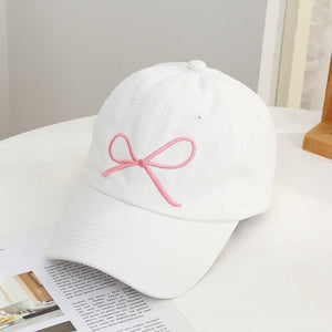 Bow cap women's fashion casual style baseball cap simple summer embroidery sun hat - Negative Apparel