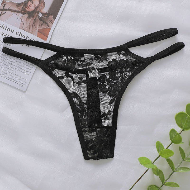 Breathable low waist panties lace ladies thong - Negative Apparel