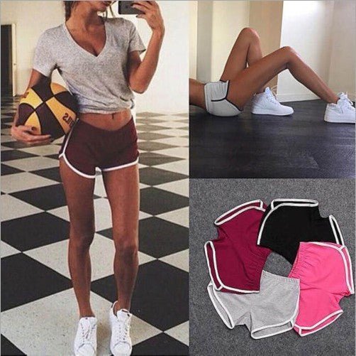 Breathable Sports Shorts, Solid Color Hot Pants Shorts - Negative Apparel