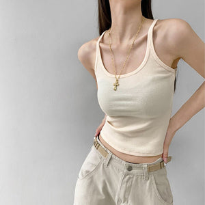 Camisole vest for women summer new pure desire style outer wear sleeveless slim sexy inner wear top bottoming shirt for women - Negative Apparel