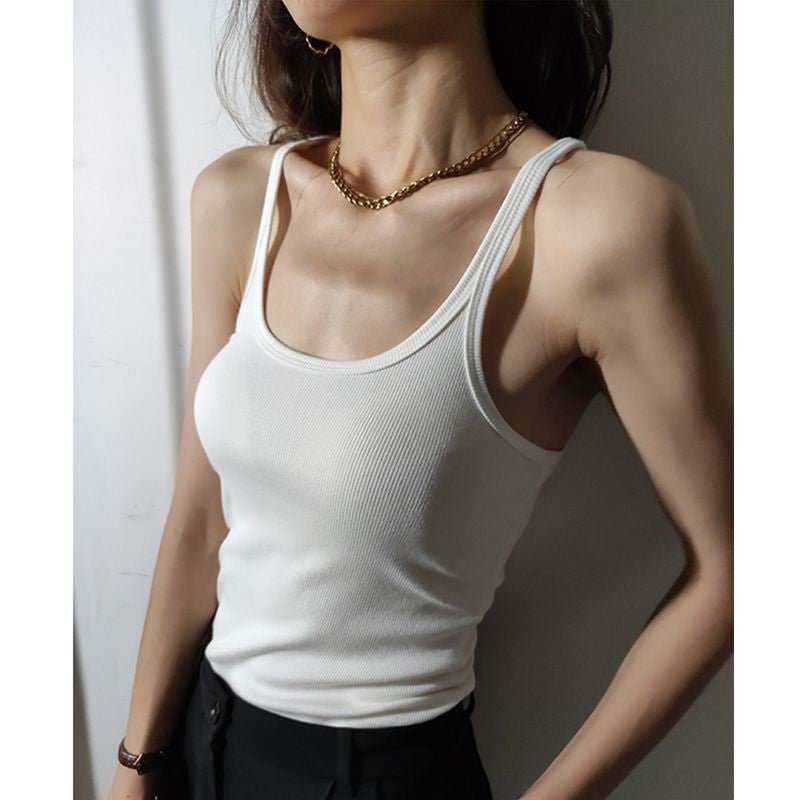 Camisole vest for women summer new pure desire style outer wear sleeveless slim sexy inner wear top bottoming shirt for women - Negative Apparel