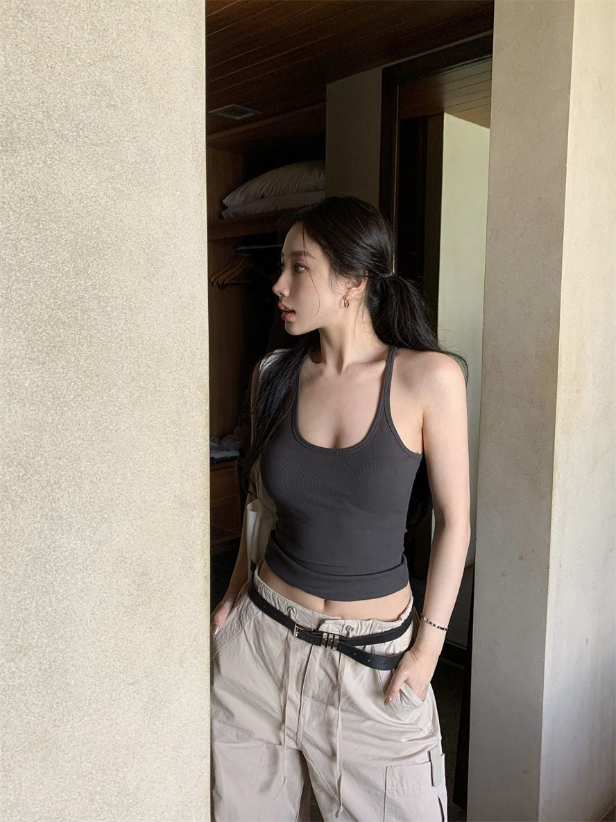 Camisole vest for women summer new pure desire style outer wear sleeveless slim sexy inner wear top bottoming shirt for women - Negative Apparel