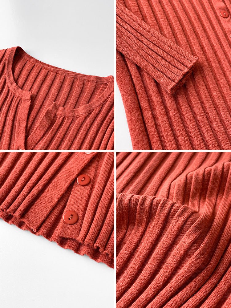 Cardigan sweater women's autumn and winter new Korean version temperament slim and thin knitted sweater jacket with long - sleeved top wholesale - Negative Apparel