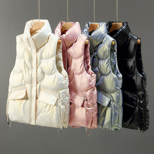 Casual cropped warm cotton vest jacket - Negative Apparel