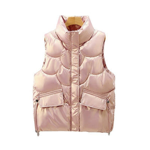 Casual cropped warm cotton vest jacket - Negative Apparel