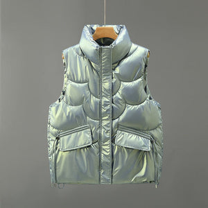 Casual cropped warm cotton vest jacket - Negative Apparel