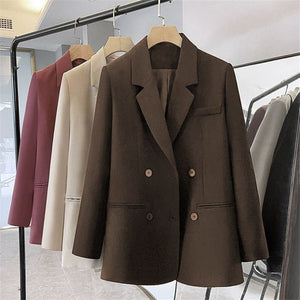 Casual Double Breasted Buttoned Blazer for Women - Negative Apparel