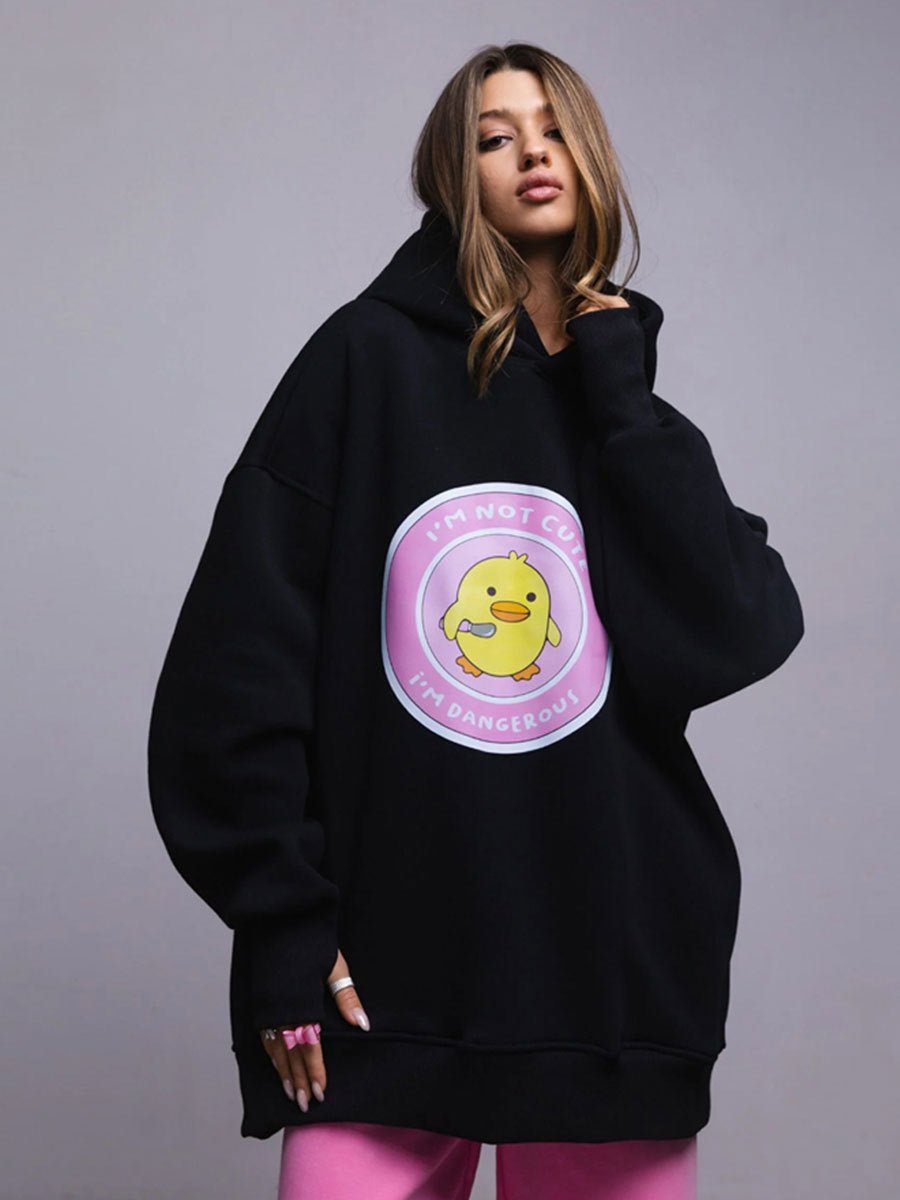 Casual printed oversized hoodie sweatshirt - Negative Apparel