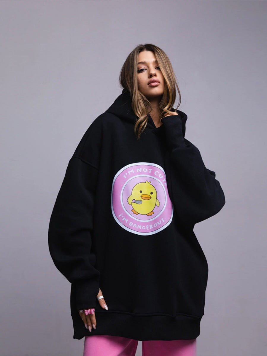 Casual printed oversized hoodie sweatshirt - Negative Apparel