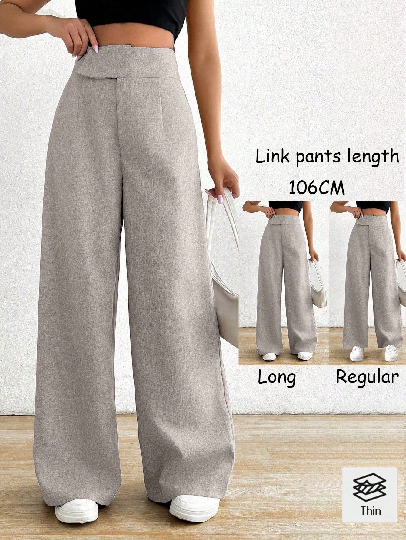 Chiquease Women's Asymmetrical Waist Solid Color Elegant Straight Leg Pants FD - Negative Apparel