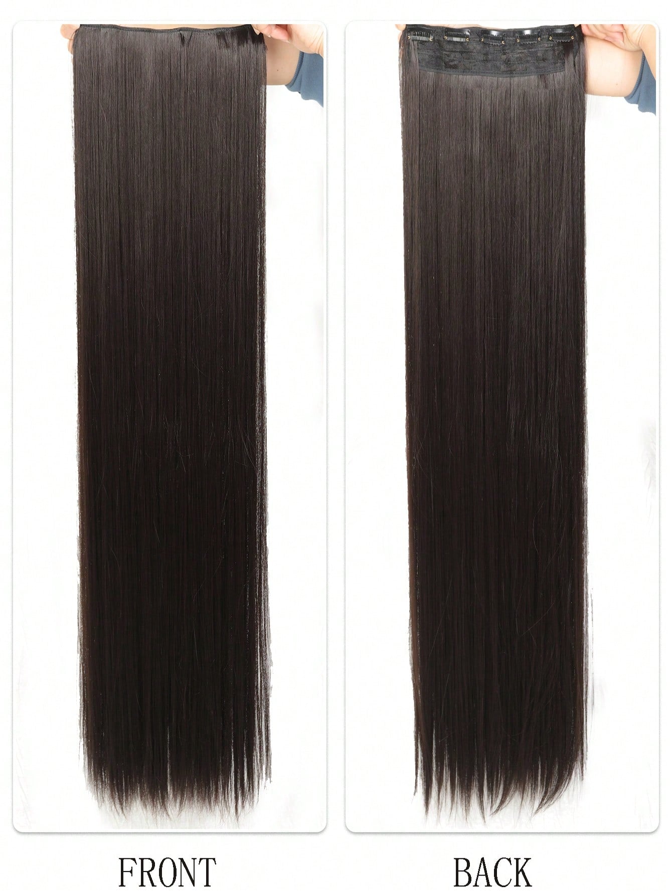 Clip In Hair Extensions 20-40 Inch Extra long Straight Brown Mixed Blonde Fake Hairpiece 5 Clips Synthetic Hair Extensions For Women Daily Use - Negative Apparel