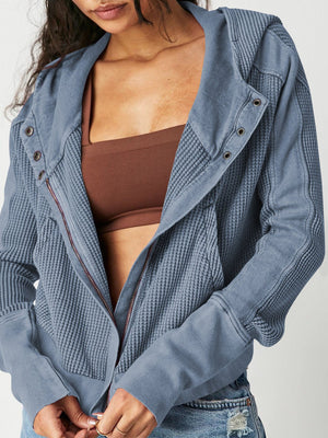 Colorblock Patchwork Zip Hoodie – Women’s Casual Long Sleeve Fall/Winter Sweatshirt - Negative Apparel