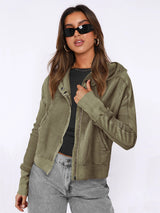 Colorblock Patchwork Zip Hoodie – Women’s Casual Long Sleeve Fall/Winter Sweatshirt - Negative Apparel