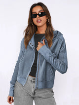 Colorblock Patchwork Zip Hoodie – Women’s Casual Long Sleeve Fall/Winter Sweatshirt - Negative Apparel