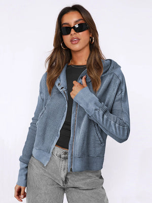 Colorblock Patchwork Zip Hoodie – Women’s Casual Long Sleeve Fall/Winter Sweatshirt - Negative Apparel