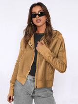 Colorblock Patchwork Zip Hoodie – Women’s Casual Long Sleeve Fall/Winter Sweatshirt - Negative Apparel
