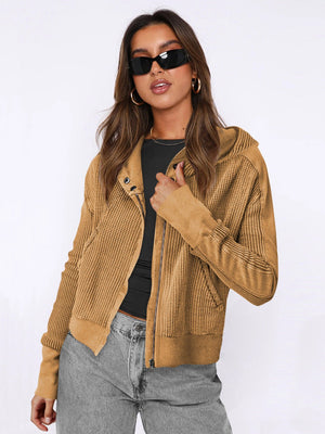 Colorblock Patchwork Zip Hoodie – Women’s Casual Long Sleeve Fall/Winter Sweatshirt - Negative Apparel