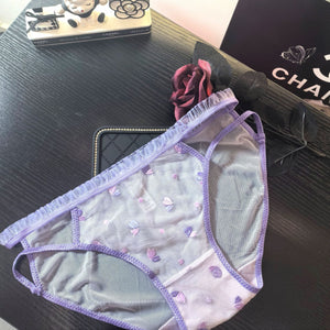 Comfortable hip - wrapped original embroidery sweet love lace Japanese style panties for women breathable - Negative Apparel