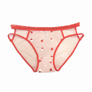 Comfortable hip - wrapped original embroidery sweet love lace Japanese style panties for women breathable - Negative Apparel