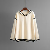 Contrasting colors split - ended long - sleeved hooded sweater wide - leg pants trousers two - piece set - Negative Apparel