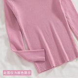 Core - spun yarn pit - striped rhombus short - sleeved crew neck knitted sweater T-shirt women's 2025 spring new sweet top bottoming shirt - Negative Apparel
