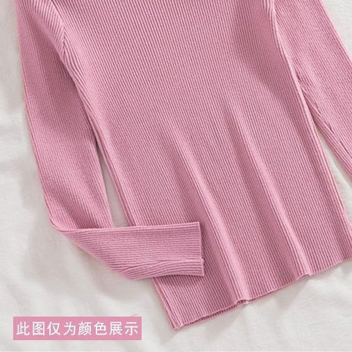 Core - spun yarn pit - striped rhombus short - sleeved crew neck knitted sweater T-shirt women's 2025 spring new sweet top bottoming shirt - Negative Apparel
