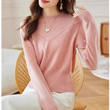 Core - spun yarn waist sweater women's autumn and winter 2025 new foreign - style small pullover with knitted bottoming shirt inside - Negative Apparel