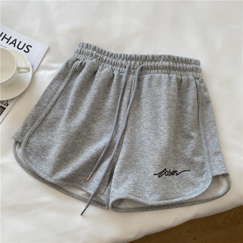Cotton sports shorts women 2025 summer loose outer wear home pajamas high waist casual shorts - Negative Apparel