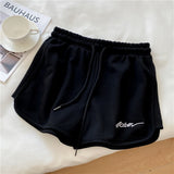 Cotton sports shorts women 2025 summer loose outer wear home pajamas high waist casual shorts - Negative Apparel
